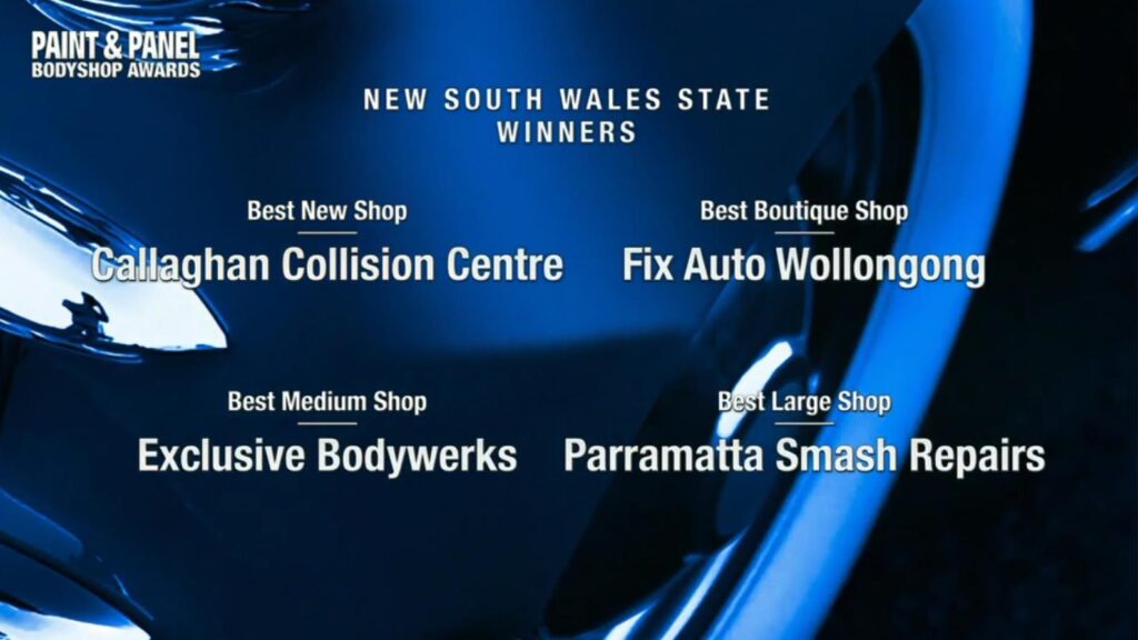 paint panel bodyshop awards new south wales state winners